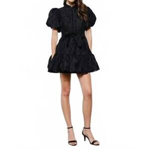 NEW INA FASHION puff sleeve dress in black